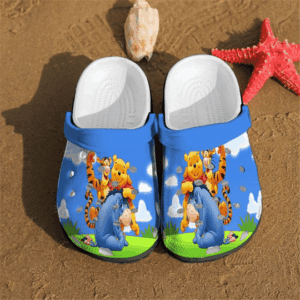 Sabots Pooh Bear Winnie Blue Sky Cute Crocs Classic Clogs Shoes -  Clog