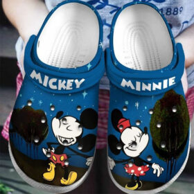 Sabots Mickey & Minnie W Sky & Tree Pattern Crocs Classic Clogs Shoes In Dark Blue –  Clog