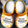 Sabots Evan Williams Logo Pattern Crocs Classic Clogs Shoes In Orange & White -  Clog