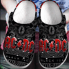 Sabots AcDc On Black Pattern Crocs Crocband Clog Comfortable Water Shoes -  Clog