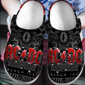 Sabots AcDc On Black Pattern Crocs Crocband Clog Comfortable Water Shoes -  Clog