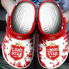 Sabots Lone Star Logo Pattern Crocs Classic Clogs Shoes In White & Red -  Clog