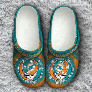 Sabots Miami Dolphins Grateful Dead Classic Crocs Crocband Clog Comfortable Water Shoes -  Clog