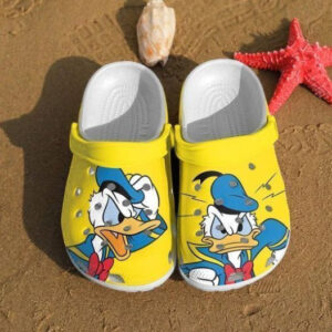 Sabots Donald Duck W Hat Pattern Crocs Classic Clogs Shoes In Blue & Yellow -  Clog