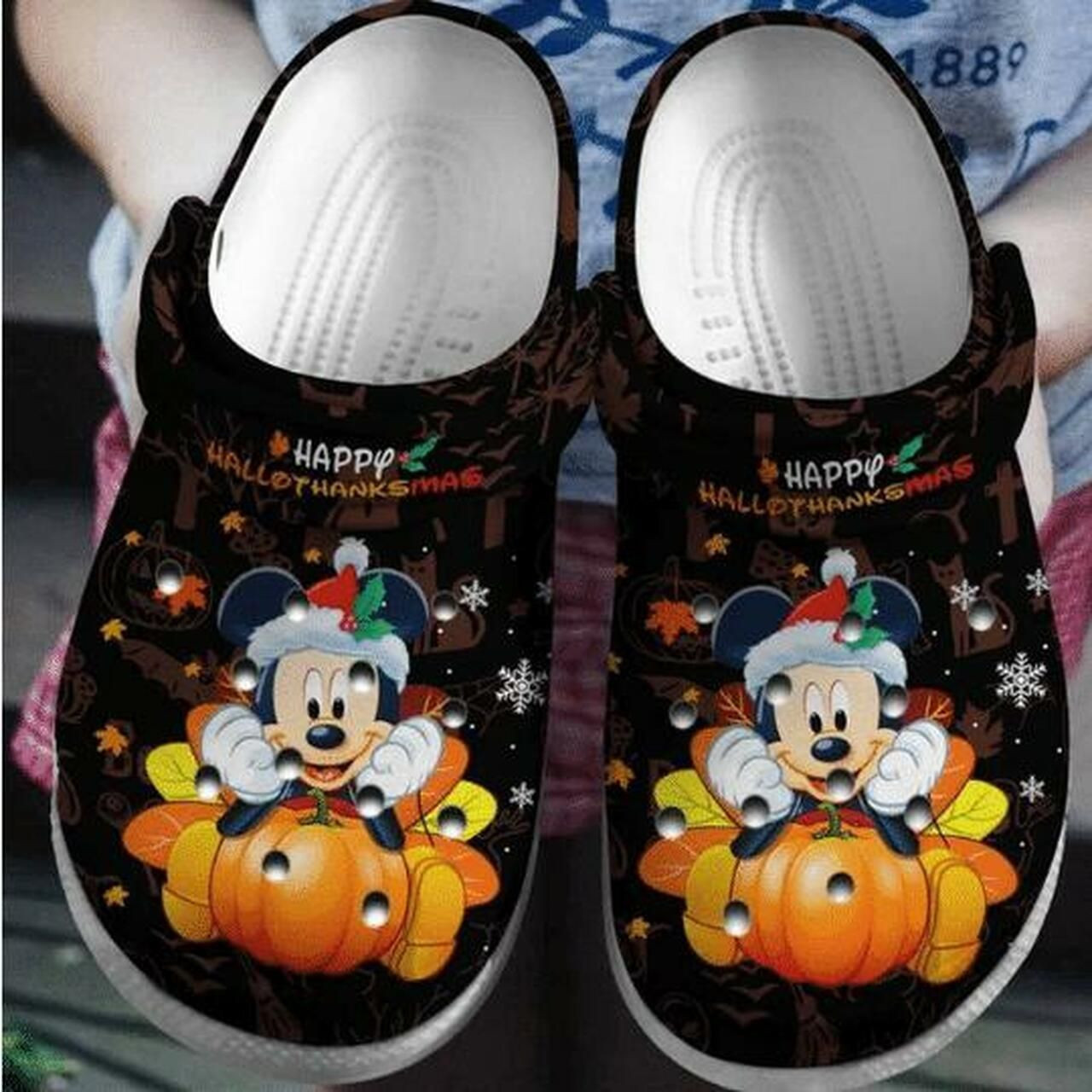 Sabots Mickey Mouse Halloween Crocs Crocband Clog Comfortable Water Shoes In Black - Clog