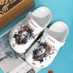 Sabots Michael Myers Knife Pattern Crocs Classic Clogs Shoes In White -  Clog