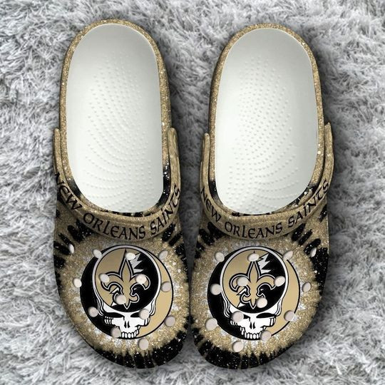 Sabots New Orleans Saints Grateful Dead Pattern Crocs Classic Clogs Shoes - Clog