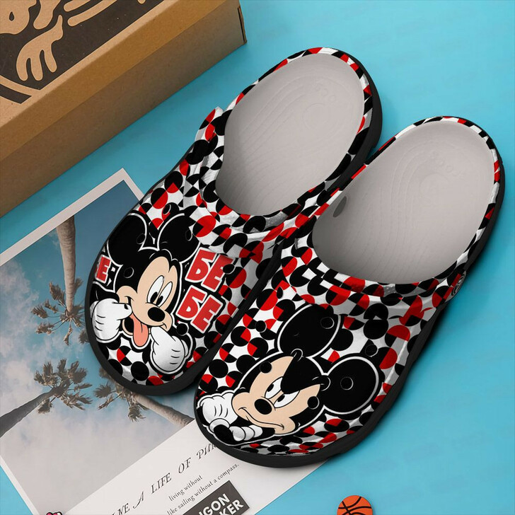 Sabots Mickey Mouse Black Red Crocs Crocband Clog Comfortable Water Shoes - Clog