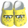 Sabots SpongeBob SquarePants In Glasses Cute Face Crocs Classic Clogs Shoes In Yellow -  Clog