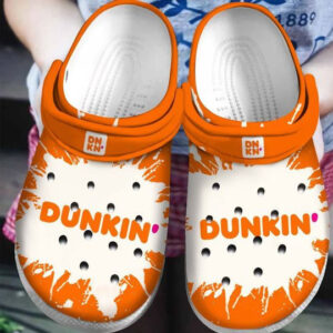 Sabots Dunkin Donut Splatter Pattern Crocs Classic Clogs Shoes In Orange -  Clog