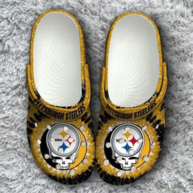 Sabots Pittsburgh Steelers Grateful Dead Crocs Classic Clogs Shoes In Black Yellow –  Clog
