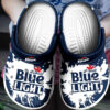 Sabots Labatt Blue Light Logo Pattern Crocs Classic Clogs Shoes In White & Dark Blue -  Clog