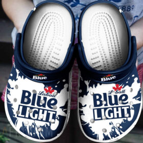 Sabots Labatt Blue Light Logo Pattern Crocs Classic Clogs Shoes In White & Dark Blue –  Clog
