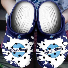 Sabots Blue Moon Beer Logo Splatter Pattern Crocs Classic Clogs Shoes In Navy –  Clog