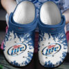 Sabots Miller Lite Logo W Water Pattern Crocs Classic Clogs Shoes In White & Blue -  Clog