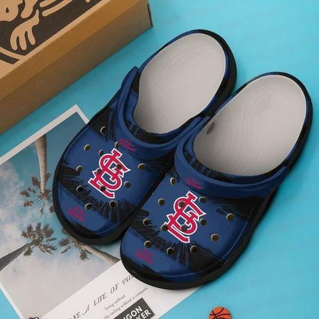 Sabots St. Louis Cardinals On Navy Blue Crocs Crocband Clog Comfortable Water Shoes - Clog
