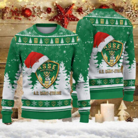 Pull de Noël moche AS Saint-Étienne – Ugly Christmas Sweater