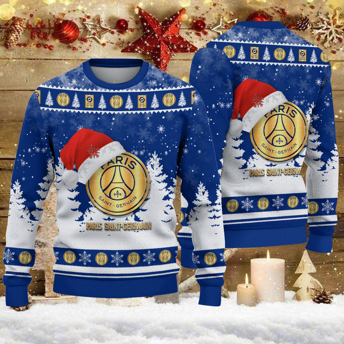 Pull de Noël moche Paris Saint-Germain (PSG) – Ugly Christmas Sweater