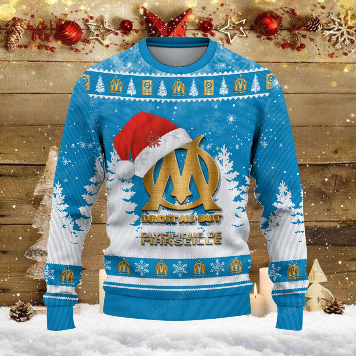 Pull de Noël moche Olympique de Marseille – Ugly Christmas Sweater – Image 2