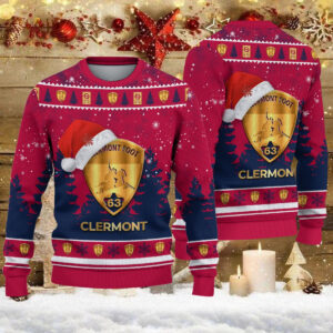 Pull de Noël moche Clermont Foot 63 – Ugly Christmas Sweater