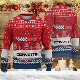 Pull de Noël moche Corvette C4 – Ugly Christmas Sweater