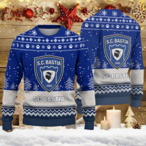 Pull de Noël moche SC Bastia – Ugly Christmas Sweater