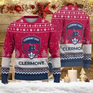 Pull de Noël moche Clermont Foot 63 – Ugly Christmas Sweater