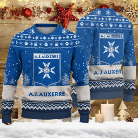 Pull de Noël moche AJ Auxerre – Ugly Christmas Sweater