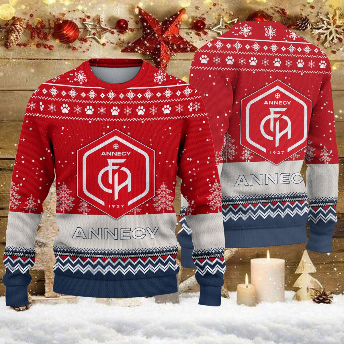 Pull de Noël moche FC Annecy – Ugly Christmas Sweater