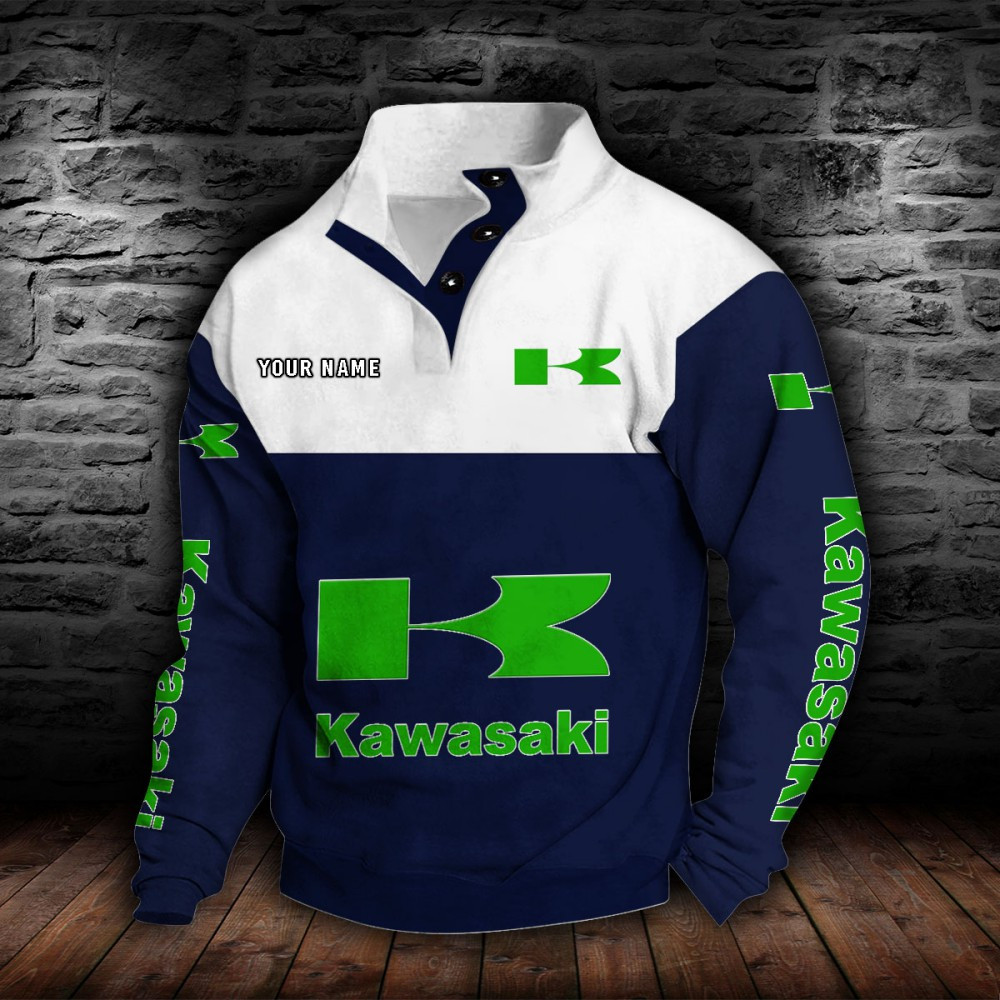 Sweat-shirt à col boutonné Kawasaki – Image 6