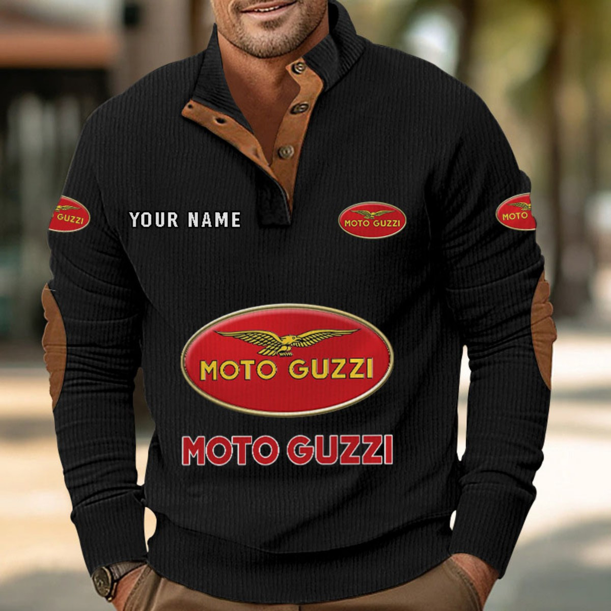 Sweat-shirt pour homme sans capuche Moto Guzzi – Image 3