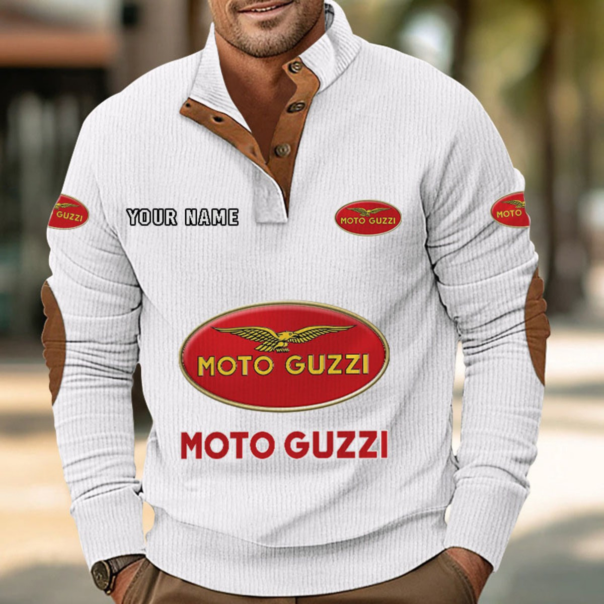 Sweat-shirt pour homme sans capuche Moto Guzzi – Image 7