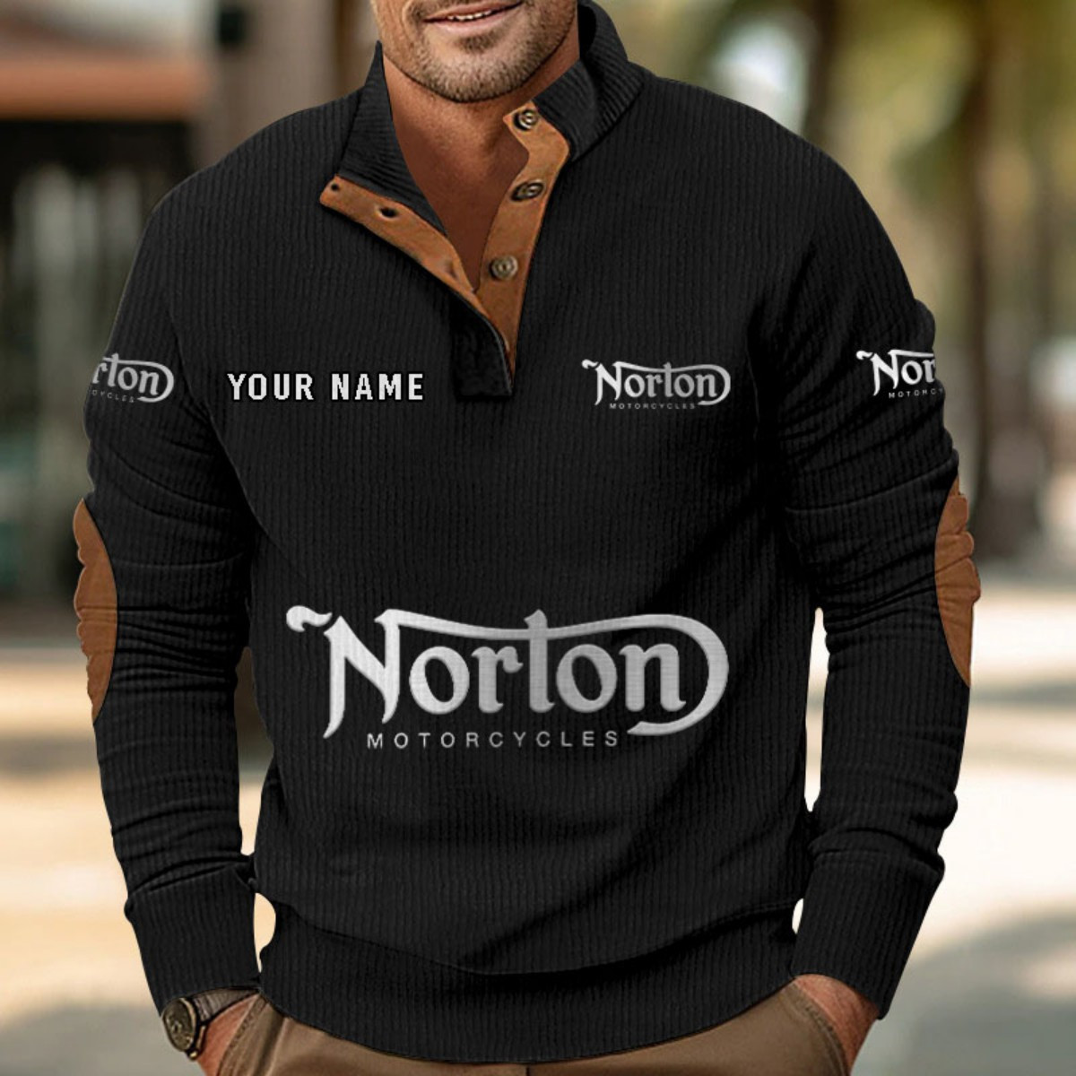Sweat-shirt pour homme sans capuche Norton Motorcycles – Image 3
