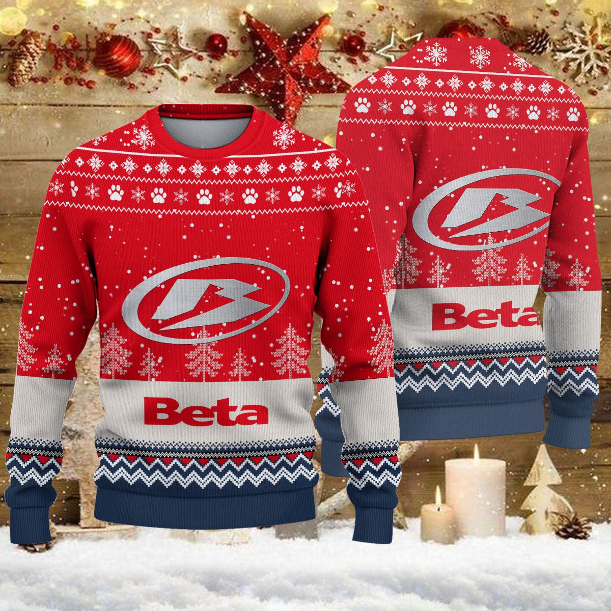 Pull de Noël moche Beta Motorcycles - Ugly Christmas Sweater