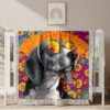 Couverture tissée Un beagle groovy
