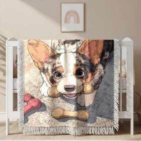 Couverture tissée Adorable corgi