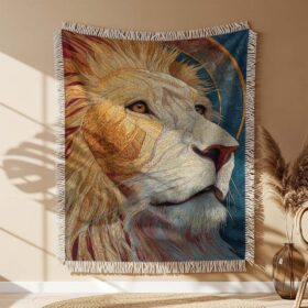 Couverture tissée Lion Authentique