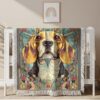 Couverture tissée Graphique Art Nouveau chien Beagle