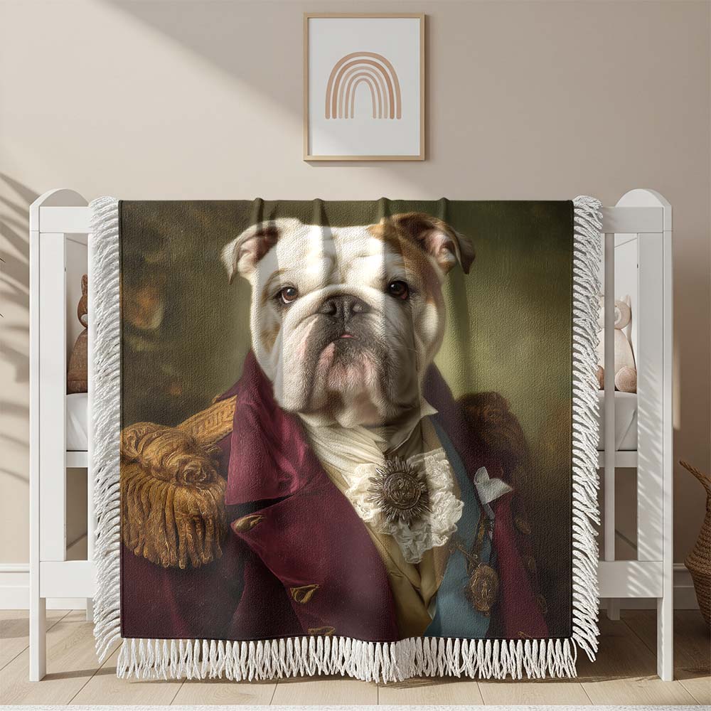 Couverture tissée Bouledogue de style aristocratique