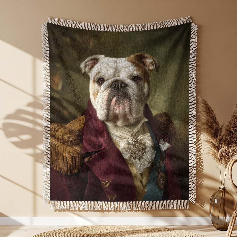 Couverture tissée Bouledogue de style aristocratique – Image 2