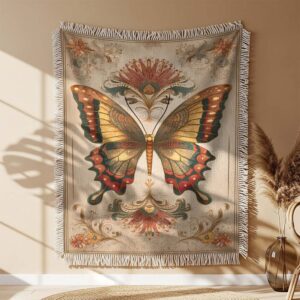Couverture tissée Papillon Vintage