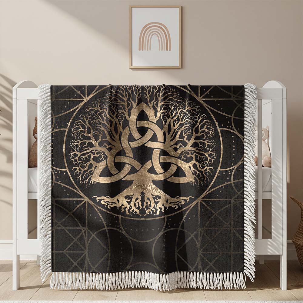 Couverture tissée Arbre de Vie Celtique – Image 2