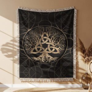 Couverture tissée Arbre de Vie Celtique