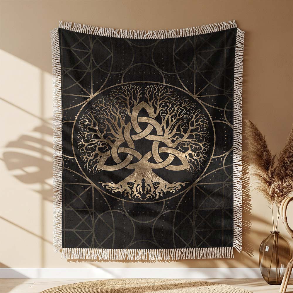 Couverture tissée Arbre de Vie Celtique