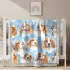 Couverture tissée Mignon Chien Beagle motif continu