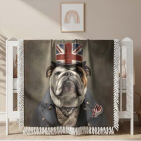 Couverture tissée Bouledogue anglais Fenland Crafts