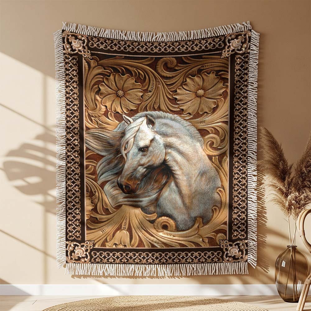 Couverture tissée Art en Bois de Cheval – Image 2