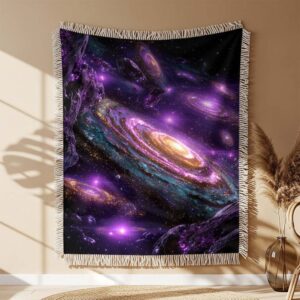 Couverture tissée Multiples galaxies dans l'espace profond