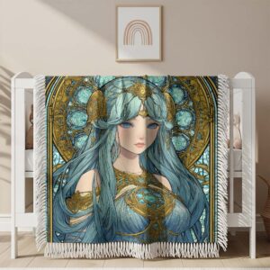 Couverture tissée Princesse style vitrail